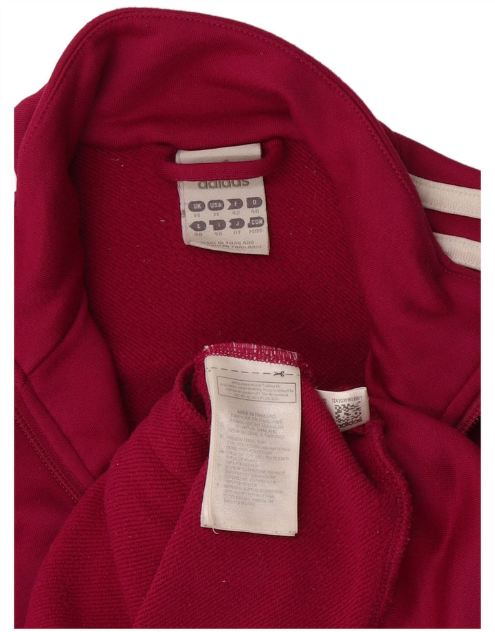 Adidas Damen Trainingsanzug Top Jacke UK 14 Mittelrosa Polyester