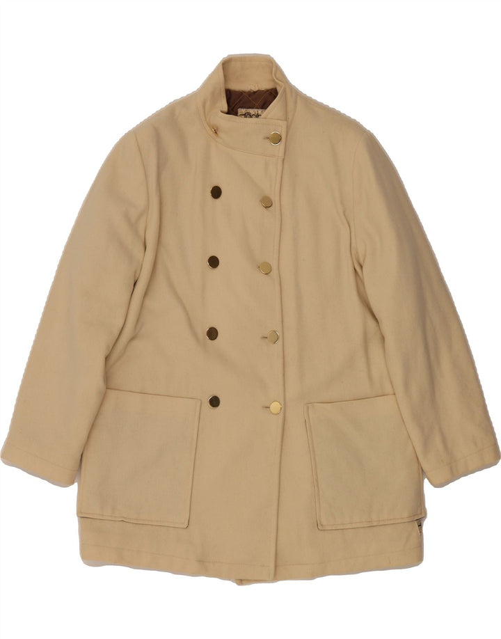 FACIBA Womens Double Breasted Coat EU 40 Medium Beige Wool Vintage Faciba and Second-Hand Faciba from Messina Hembry 