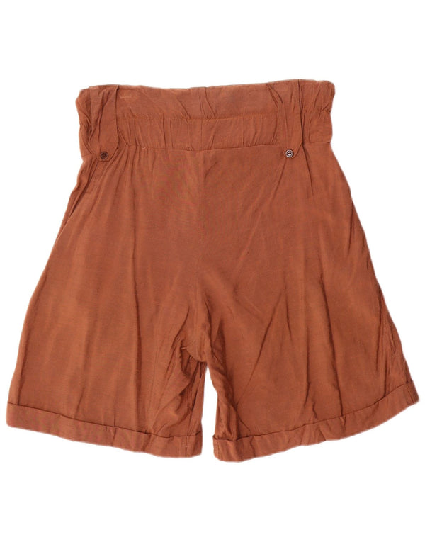 Vintage Damen High Waist Pegged Casual Shorts IT 42 Medium W24 Braun