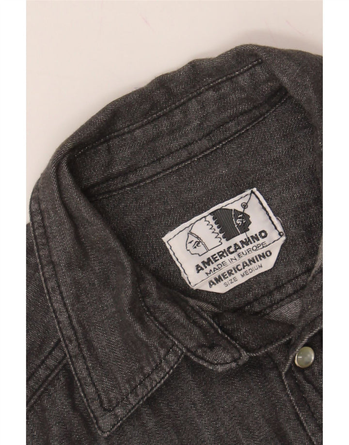 AMERICANINO Mens Denim Shirt Medium Grey Cotton Vintage Americanino and Second-Hand Americanino from Messina Hembry 