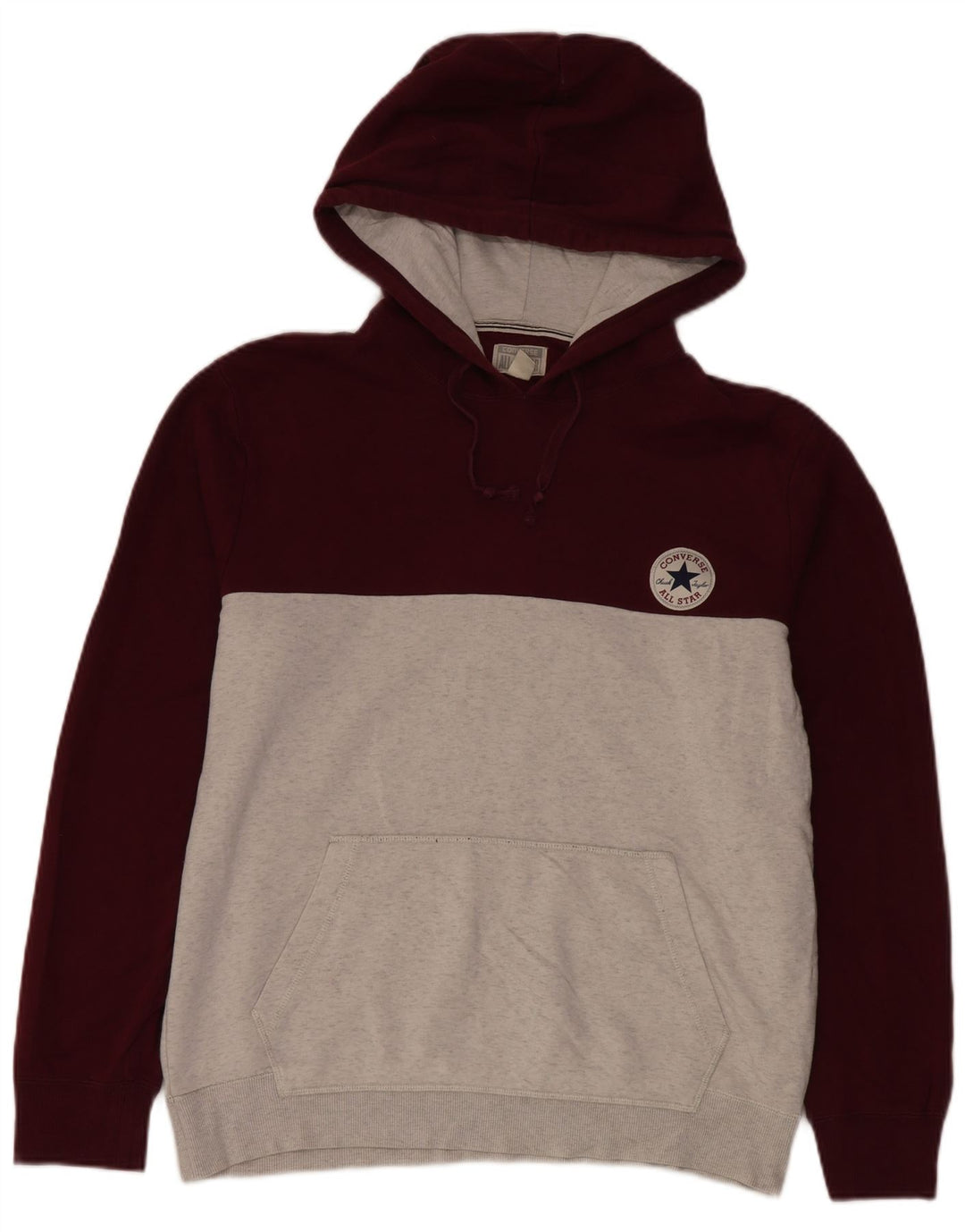 Converse Herren-Kapuzenpullover, groß, graue Farbblock-Baumwolle