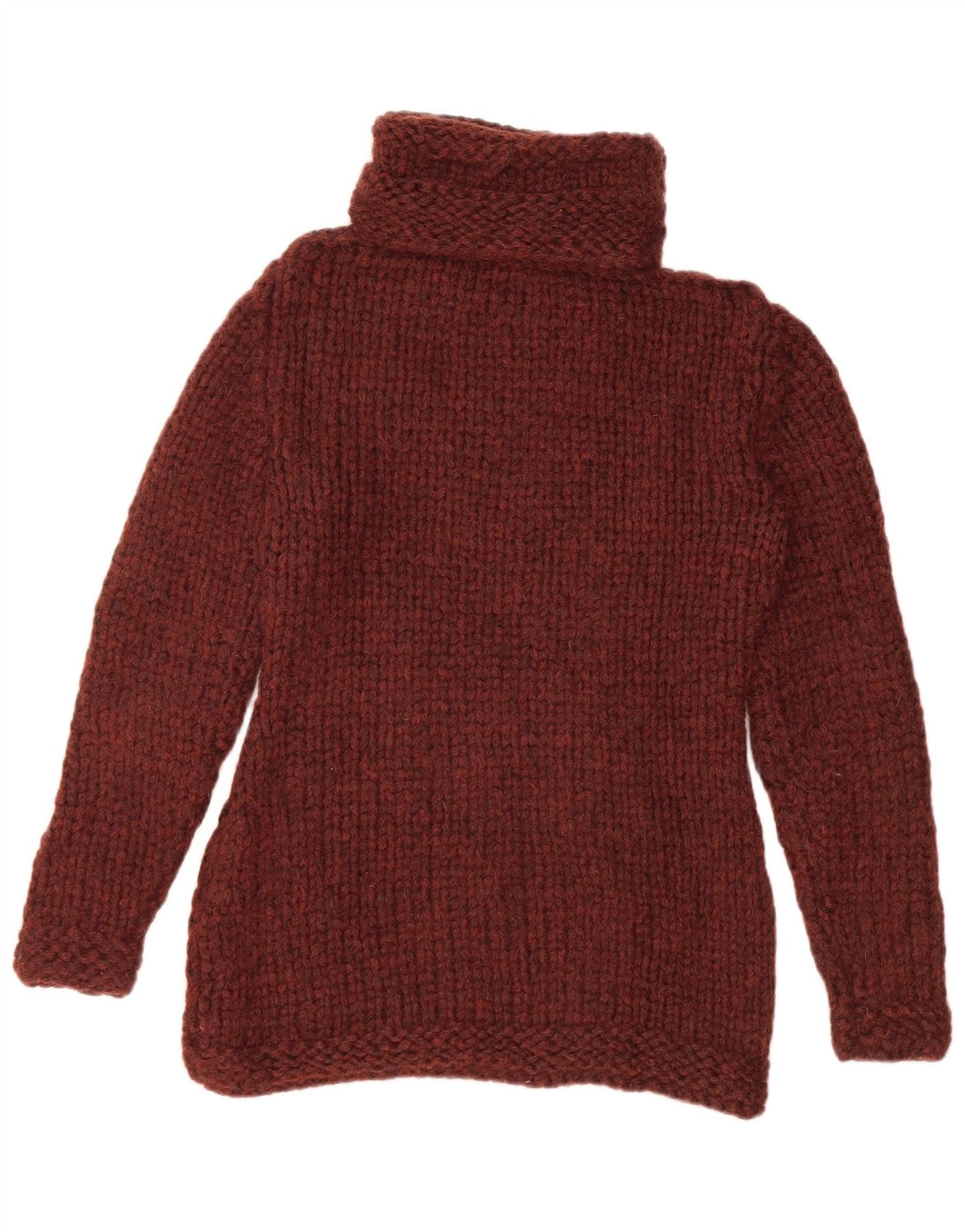Vintage Damen Rollkragenpullover Pullover UK 10 Small Burgundy