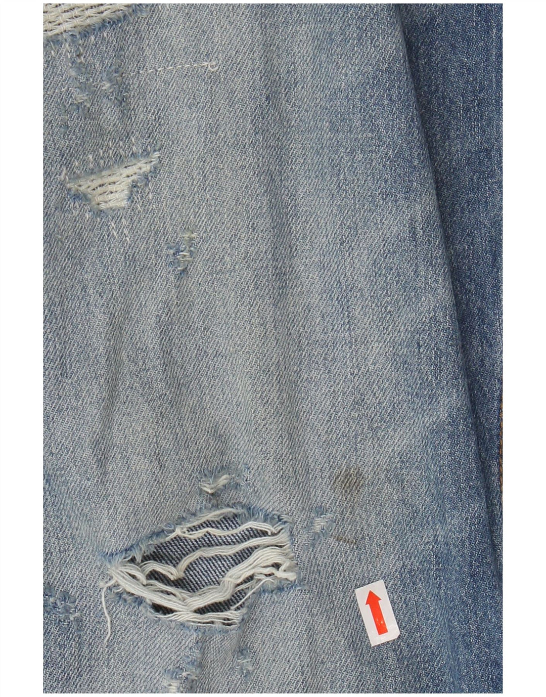 HUGO BOSS Herren Distressed Straight Jeans W34 L27 Blaue Baumwolle
