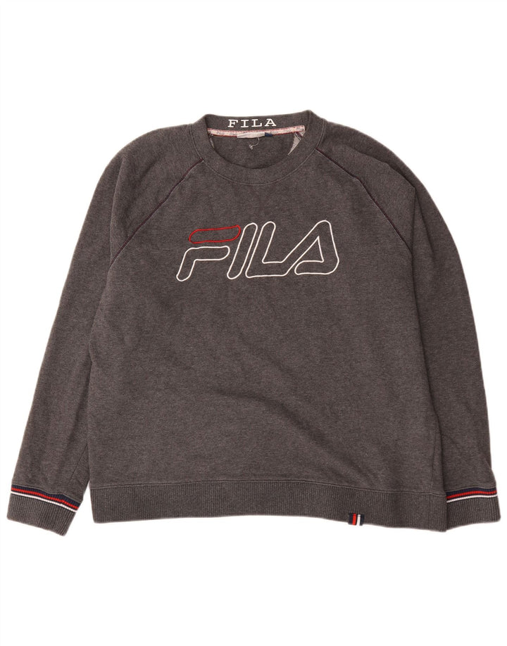 Fila Herren Grafik-Sweatshirt-Pullover XL, grau meliert, Baumwolle