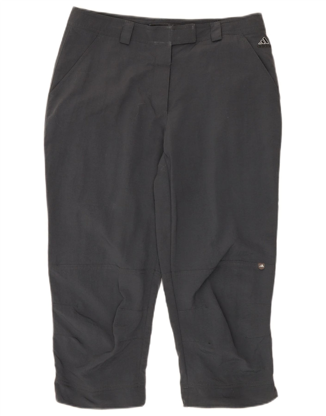 Adidas Damen Caprihose UK 14 Large W32 L21 Graues Polyamid