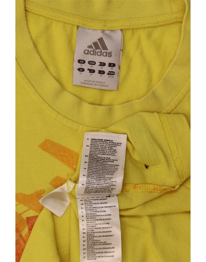 Adidas Herren Grafik T-Shirt Top mittelgelbe Baumwolle