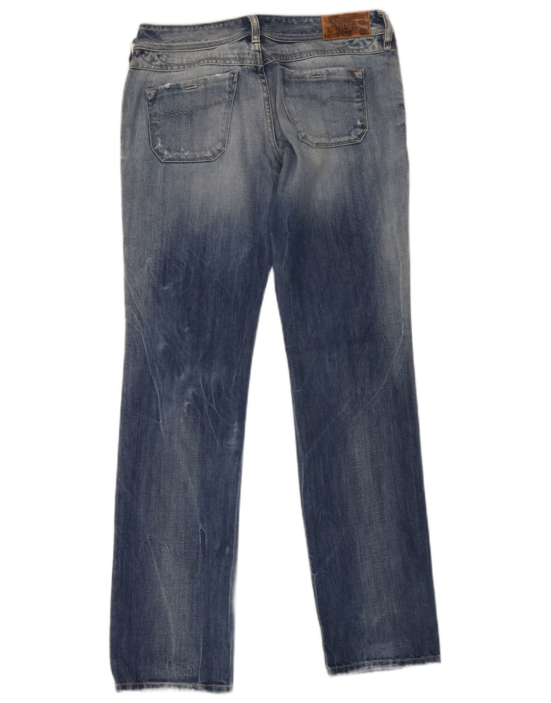 Diesel Damen Distressed Straight Jeans W28 L32 Blaue Baumwolle