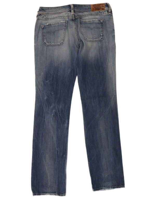 Diesel Damen Distressed Straight Jeans W28 L32 Blaue Baumwolle