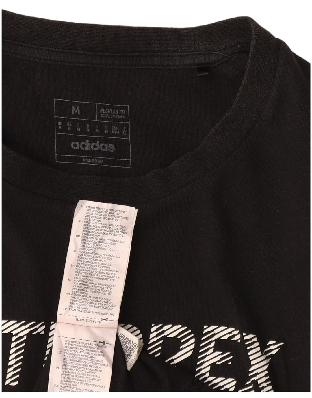 ADIDAS Herren Terrex Regular Fit Graphic T-Shirt Top Mittelschwarze Baumwolle