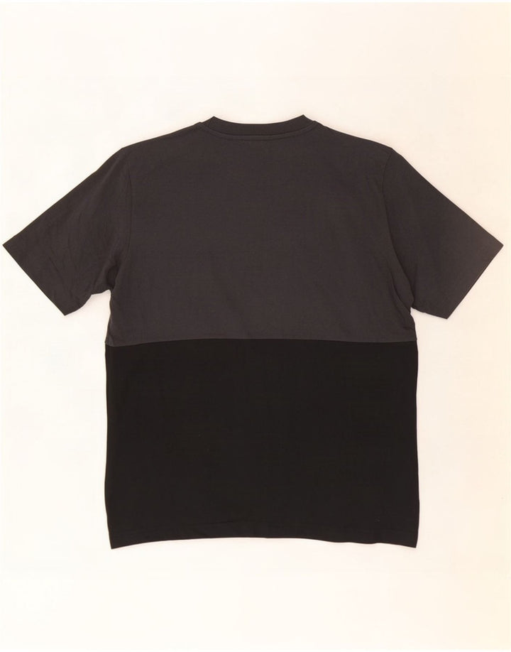 Adidas Herren T-Shirt Top Mittelgraue Colourblock-Baumwolle