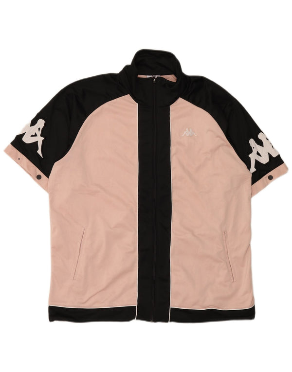 Kappa Herren Grafik-Kurzarm-Trainingsoberteil, Jacke, XL, Rosa, Farbblock
