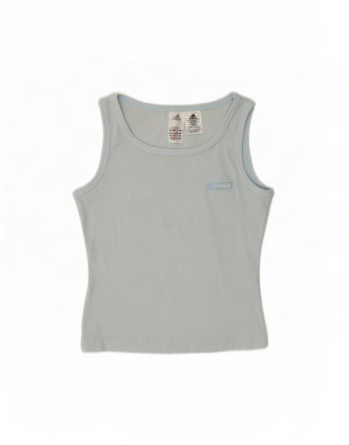 Adidas Damen Weste Top UK 14 Mittelblaues Nylon