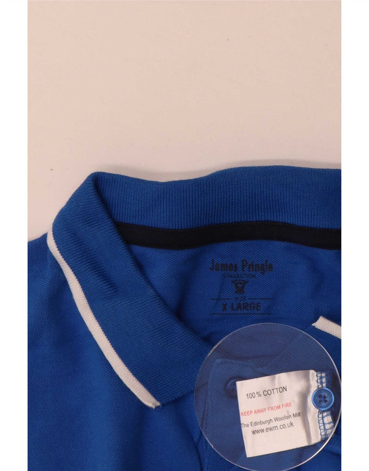 James Pringle Herren Poloshirt XL Blau Baumwolle