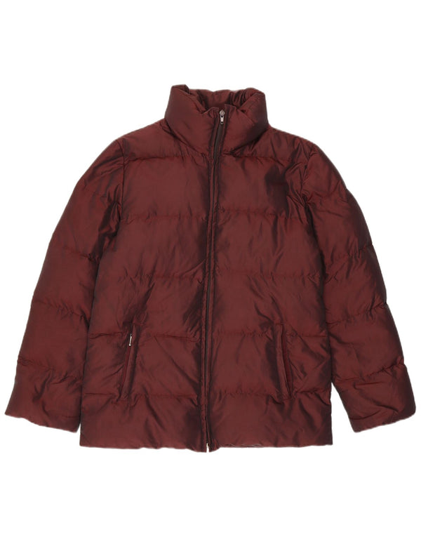 Zara Damen Wattierte Jacke UK 14 Medium Burgund