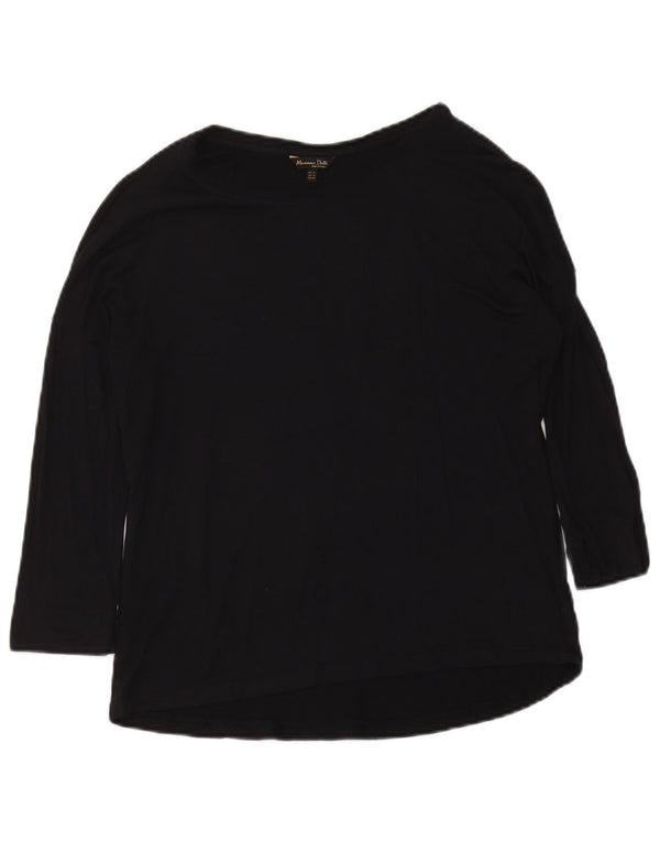 Massimo Dutti Damen Top 3/4 Ärmel UK 12 Medium Schwarz