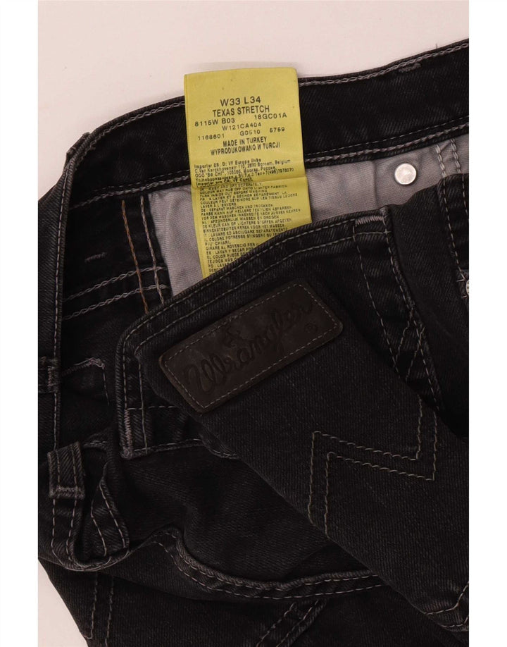 Wrangler Herren Texas Stretch Straight Jeans W33 L29 Graue Baumwolle