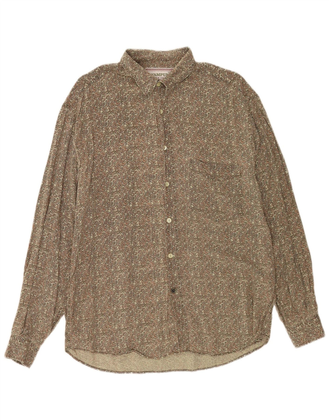 Wampum Herrenhemd, groß, Khaki, Paisleymuster