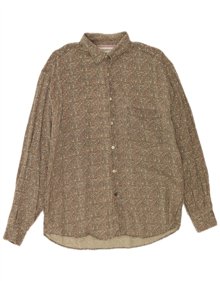 Wampum Herrenhemd, groß, Khaki, Paisleymuster