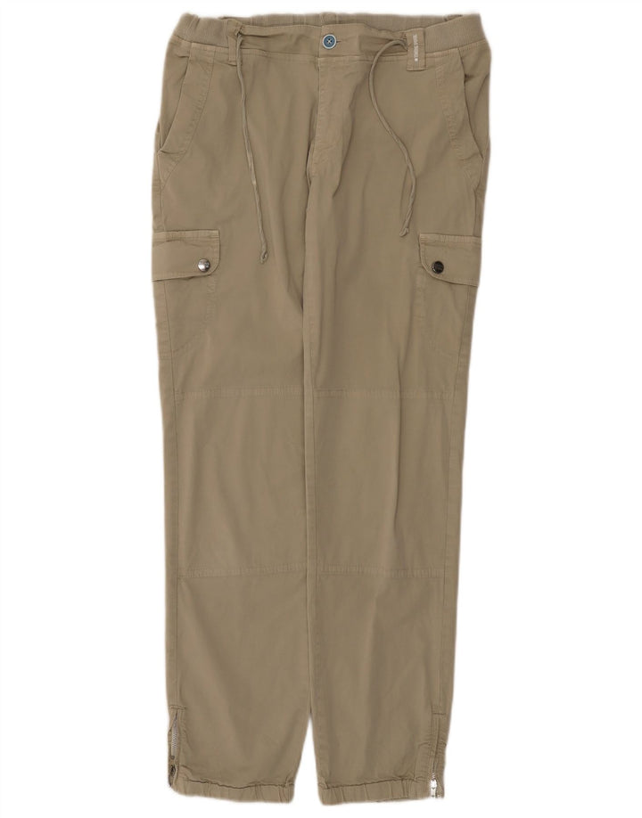 Gerade Damen-Cargohose von THINK PINK, groß, W32, L29, Khaki, Baumwolle