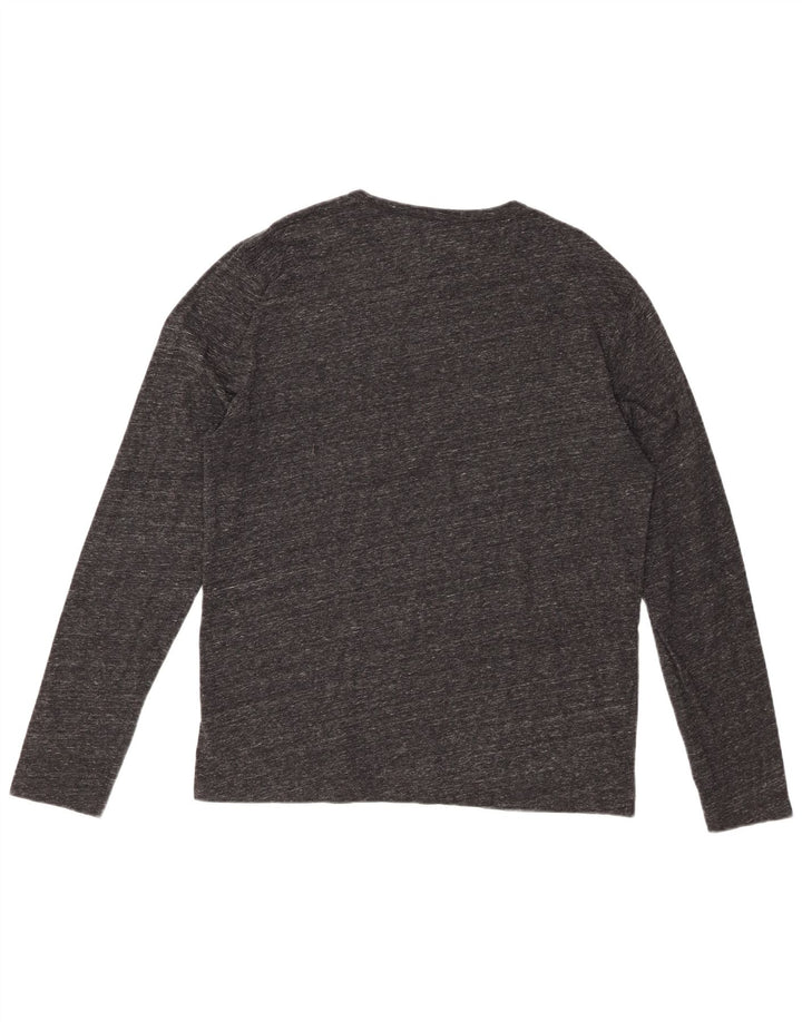 JACK WILLS Herren-Oberteil, langärmelig, groß, grau gefleckte Baumwolle