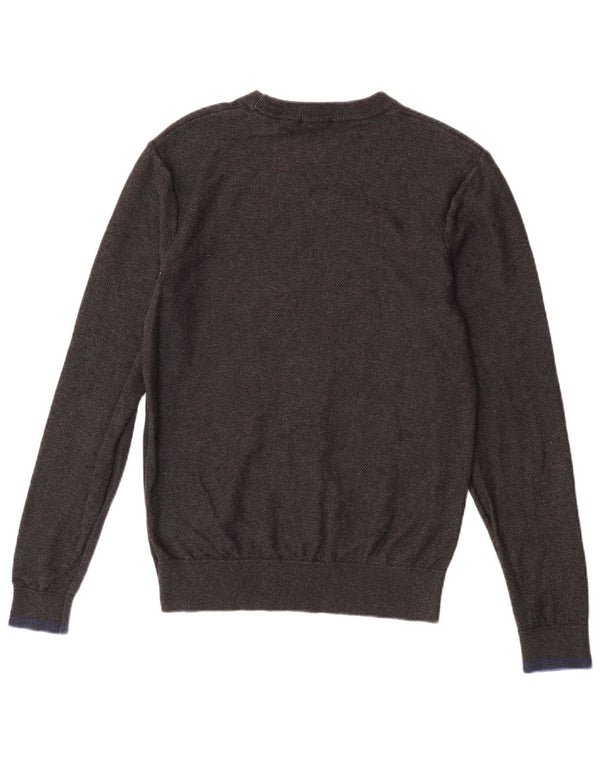 Scotch & Soda Herren-Pullover mit Rundhalsausschnitt, mittelgraue Baumwolle