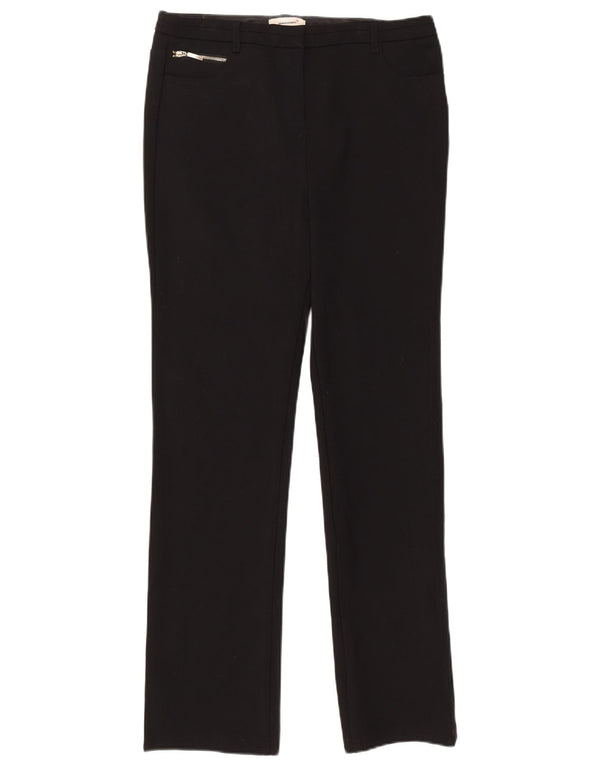 Marks & Spencer Womens Slim Casual Trousers UK 12 Medium W38 L30 Black