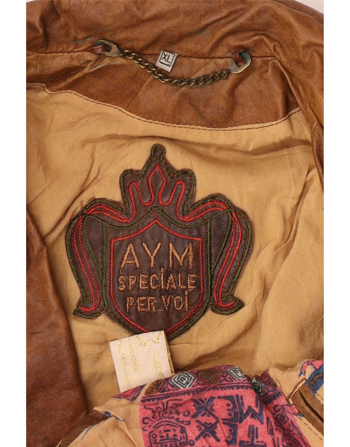 Vintage Damen Lederjacke UK 18 XL Braun