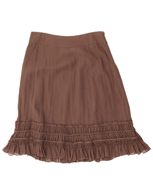 Fenn Wright Manson Damen Rüschenrock UK 12 Medium W32 Braune Seide
