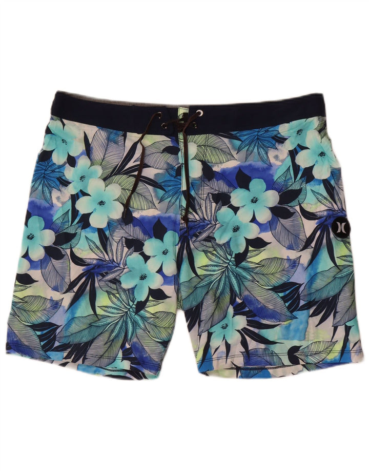 Hurley Herren Phantom Badeshorts, groß, blau, geblümt