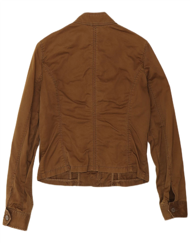 Woolrich Damen Militärjacke UK 12 Mittelbraune Baumwolle