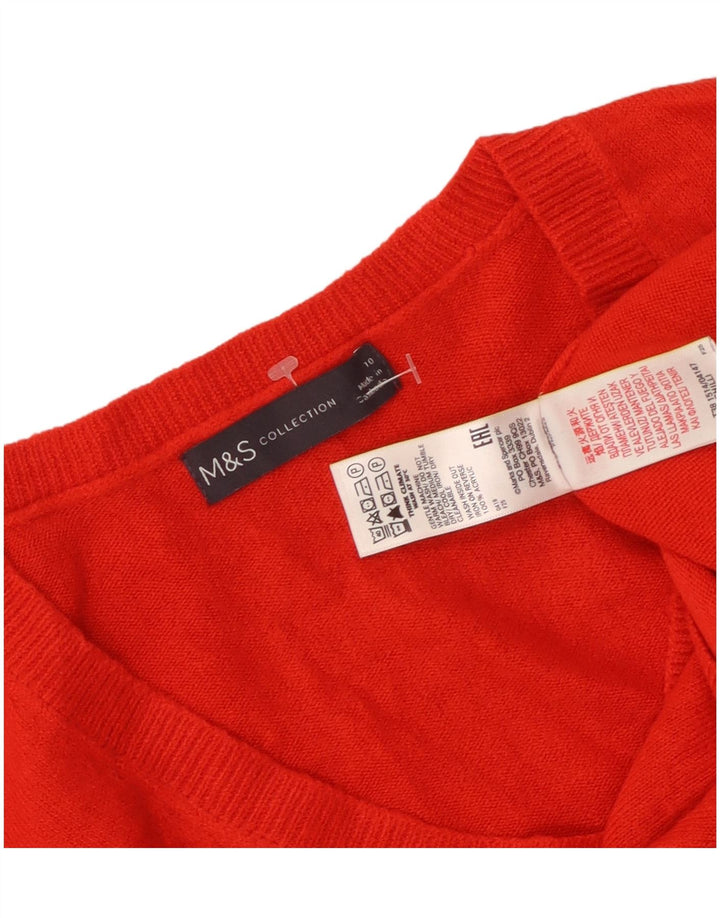 Marks & SPENCER Damen-Pullover mit V-Ausschnitt, Gr. 10, Größe S, rot, Acryl