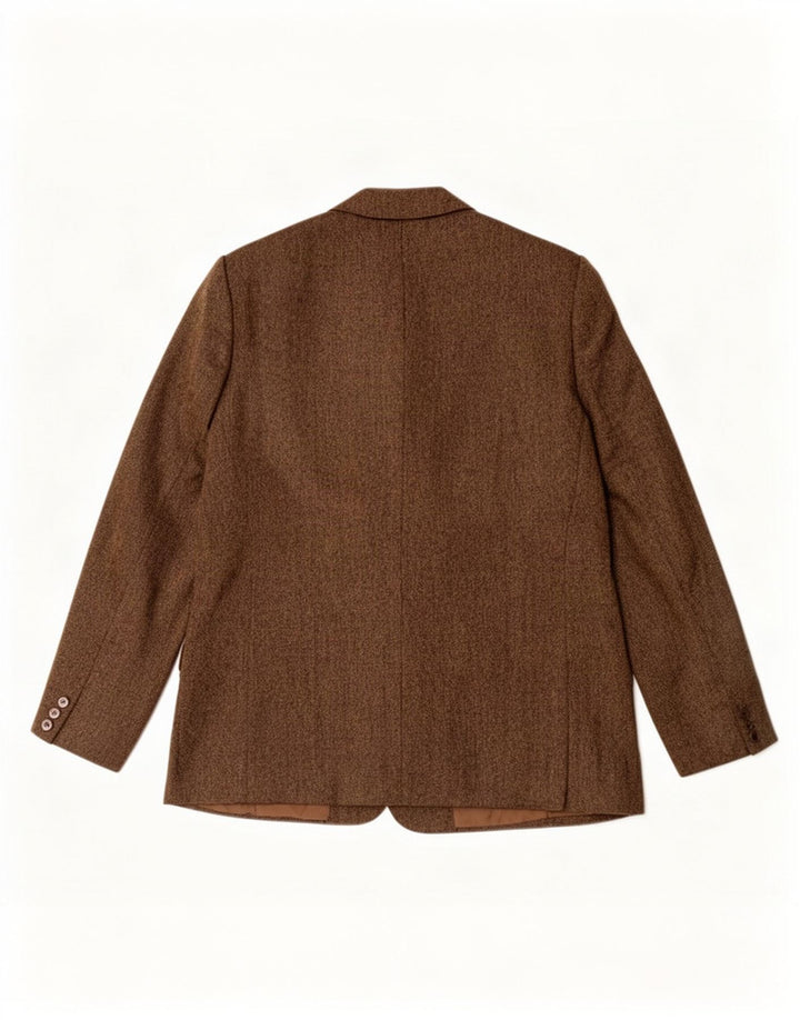 DAKS Damen-Blazerjacke mit 3 Knöpfen, UK 18, XL, braun gefleckte Schurwolle