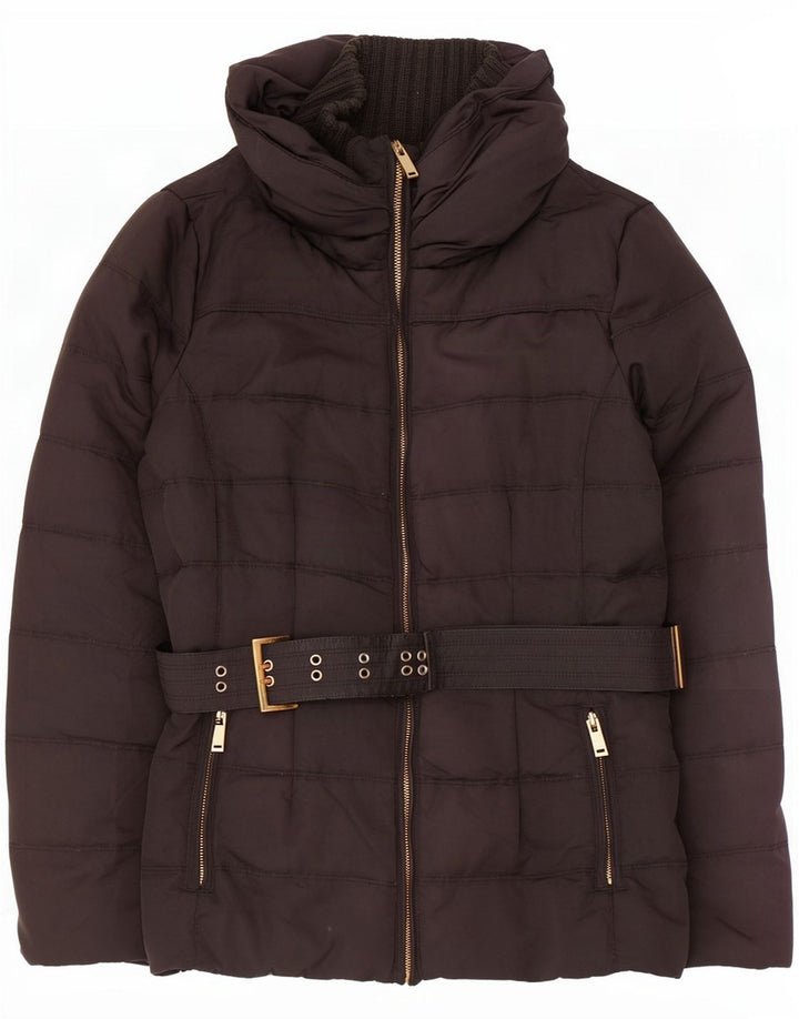 Zara Damen Wattierte Jacke UK 18 XL Schwarz Polyester