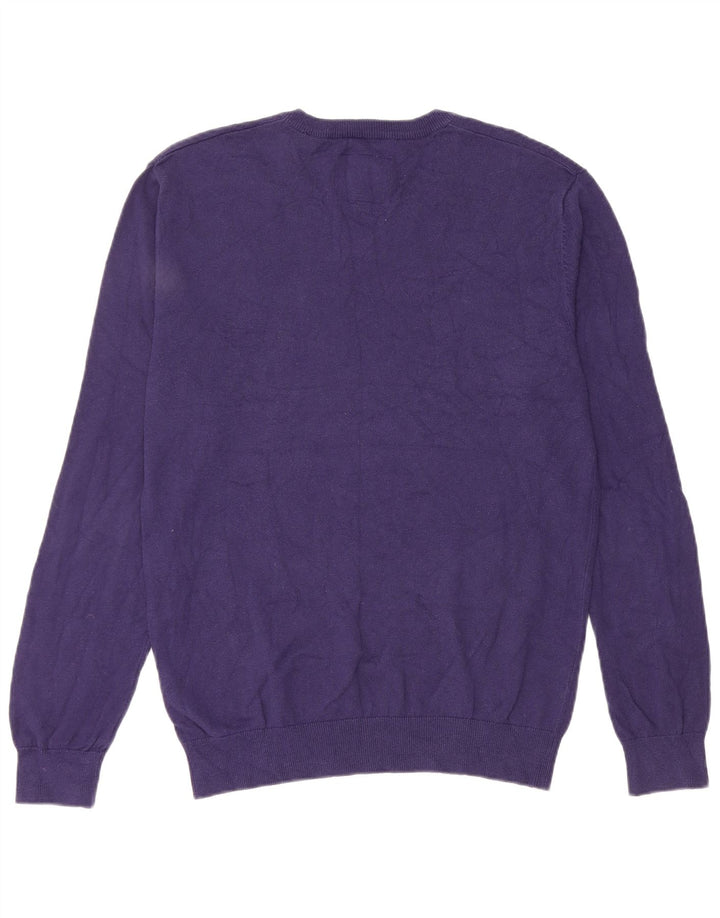 Jack Wills Herren-Pullover mit V-Ausschnitt aus mittelvioletter Baumwolle
