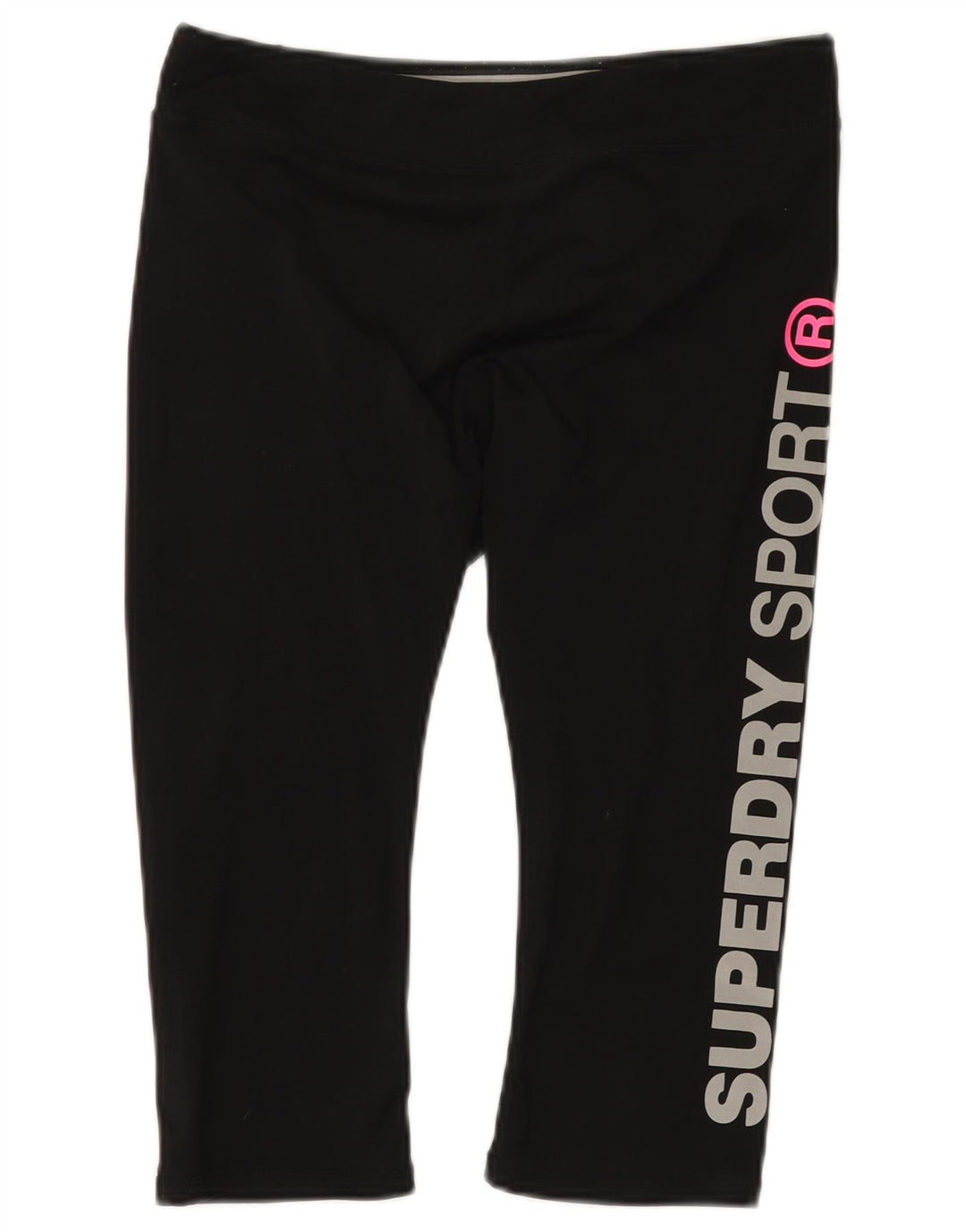 Superdry Damen Capri-Leggings mit Grafik, UK 12, Mittelschwarz, Polyester