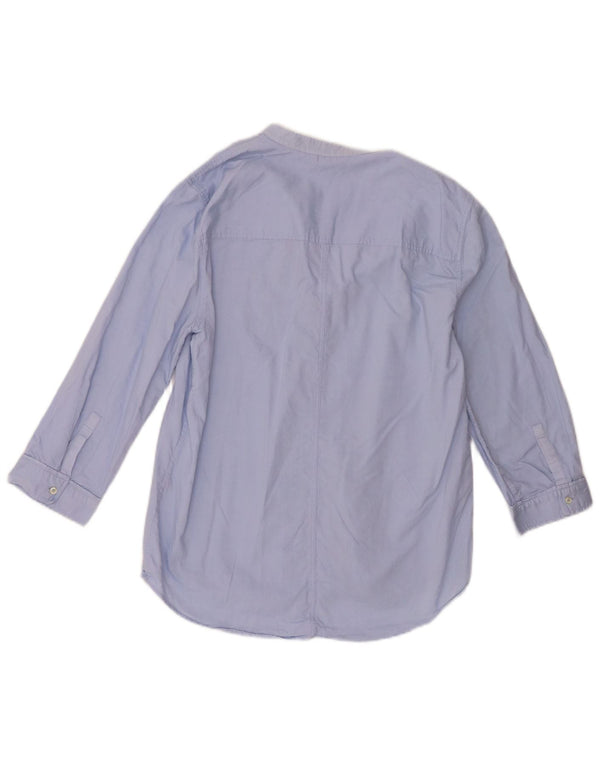 Massimo Dutti Damen-Hemd mit 3/4-Ärmeln, EU 40, Mittelblau