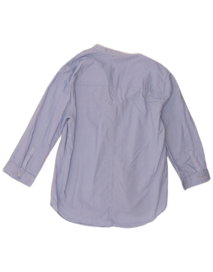 Massimo Dutti Damen-Hemd mit 3/4-Ärmeln, EU 40, Mittelblau