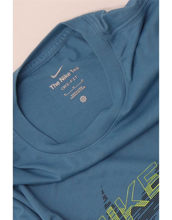 Nike Herren Dri Fit Graphic T-Shirt Top Mittelblau