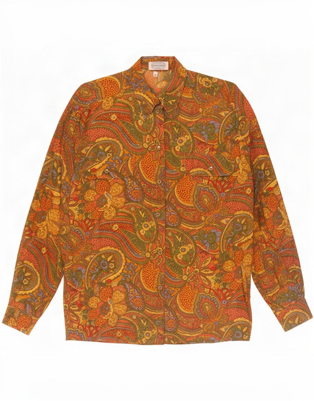 Vintage Damen Übergroßes Hemd EU 40 Medium Mehrfarbig Paisley
