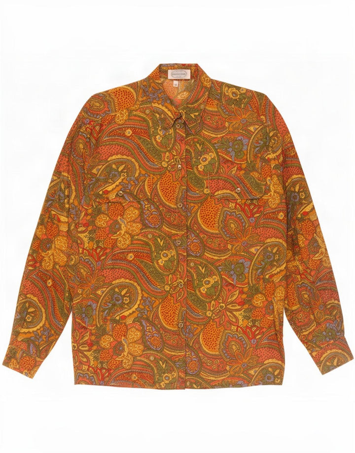Vintage Damen Übergroßes Hemd EU 40 Medium Mehrfarbig Paisley