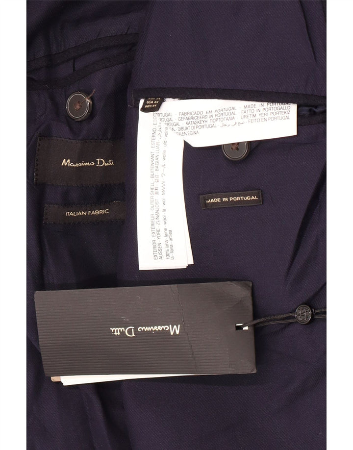 Massimo Dutti Herren-Blazer mit 2 Knöpfen, EU 54, XL, marineblaue Wolle