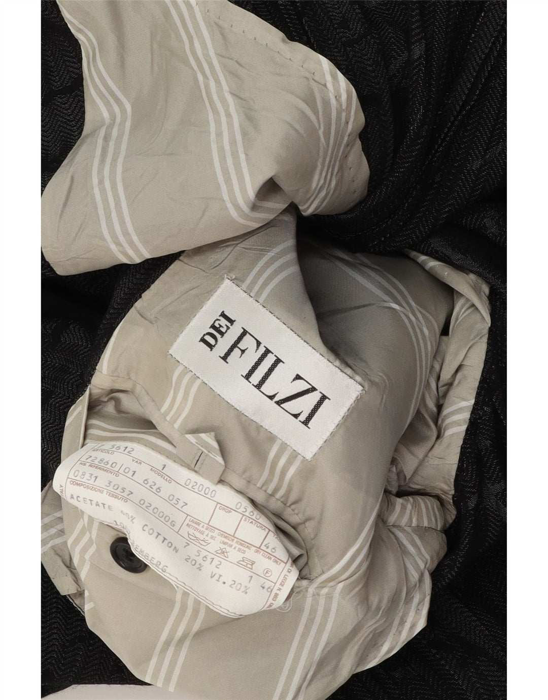 Dei Filzi Herren-Blazer mit abstraktem Muster, 1 Knopf, Größe IT 46, klein, Grau