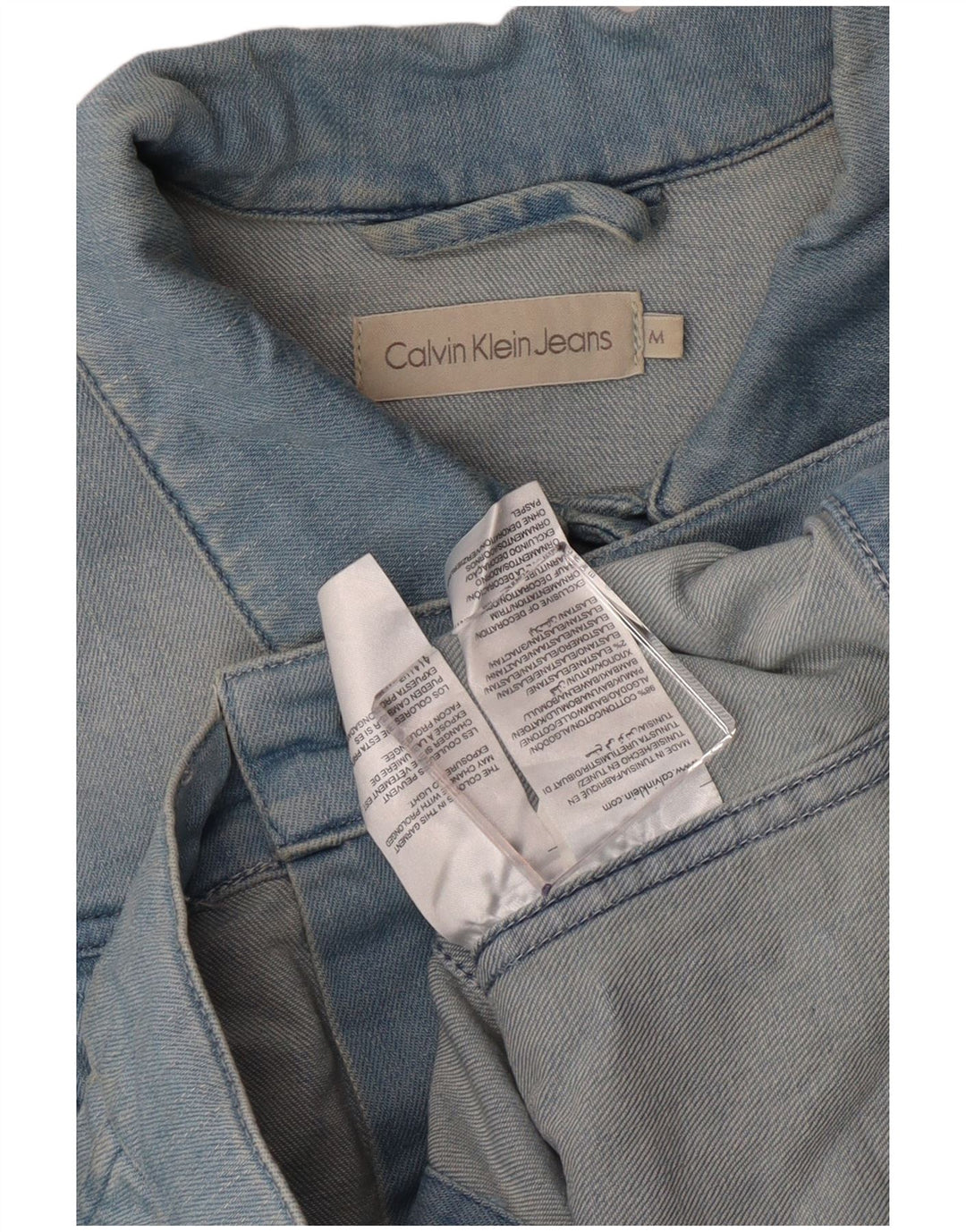 Calvin Klein Jeans Damen Crop Denim Jacke UK 12 Mittelblaue Baumwolle