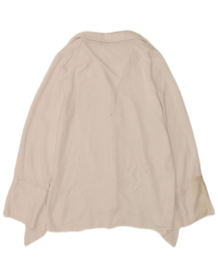 Zara Damen Hemdbluse UK 10 Small Weiße Viskose