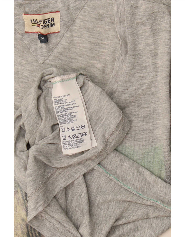 Tommy Hilfiger Herren-T-Shirt mit Grafik, mittelgrau geflecktes Polyester