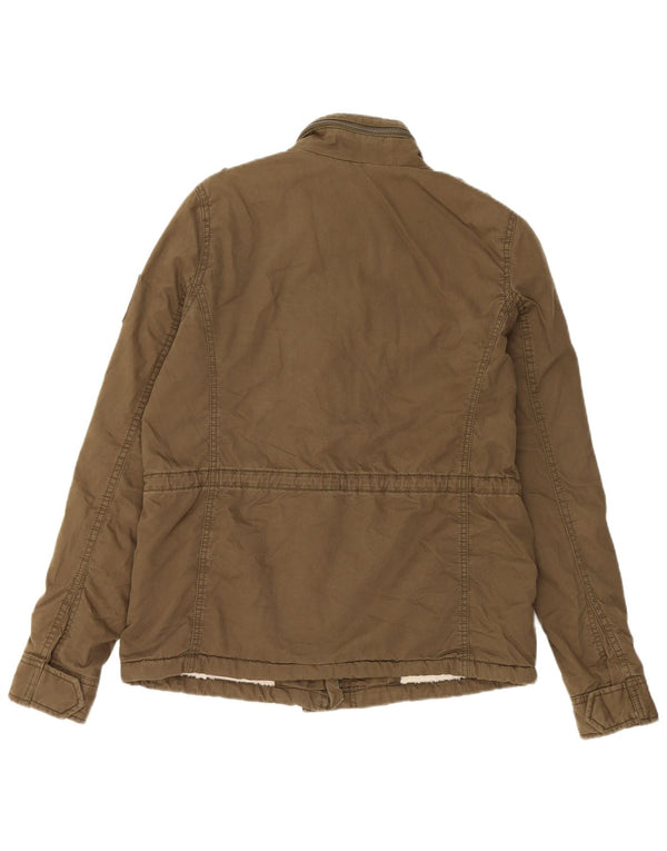 Superdry Damen Militärjacke UK 16 Large Khaki Baumwolle