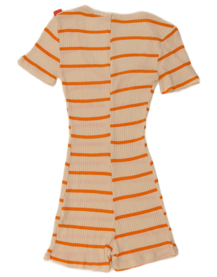 Playsuit für Damen von Zara, Gr. 8, klein, weiß gestreift