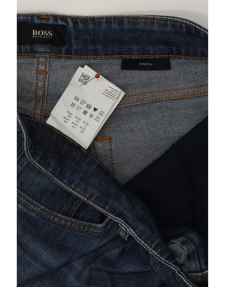 Hugo Boss Herren Stretch Slim Jeans W36 L36 Blaue Baumwolle
