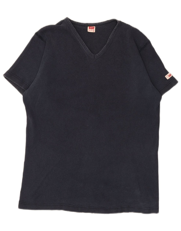Levi's Damen T-Shirt Top XL Marineblaue Baumwolle