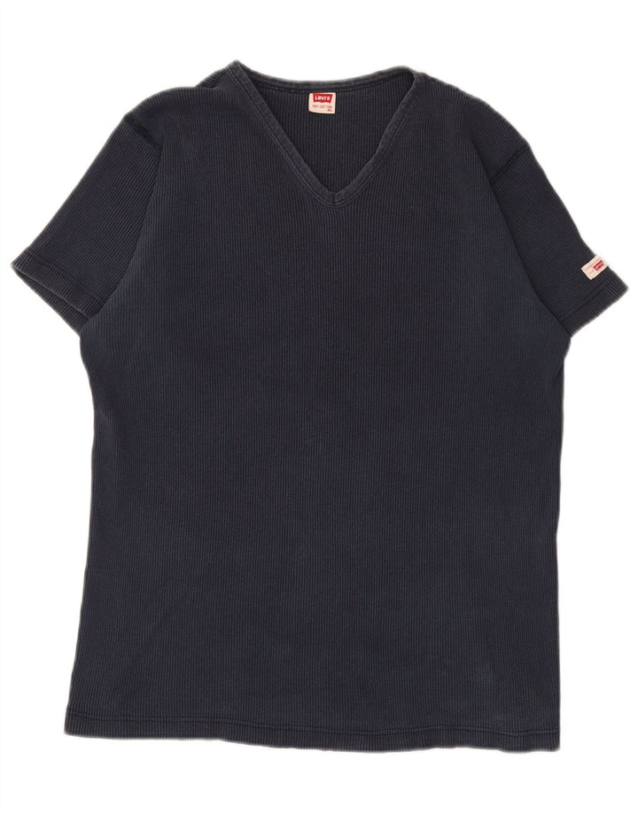 Levi's Damen T-Shirt Top XL Marineblaue Baumwolle